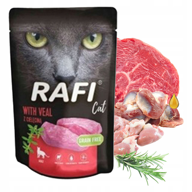 DOLINA NOTECI RAFI Karma mokra dla kota mix smaków 8 x 100g Bezzbożowa