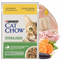 PURINA CAT CHOW STERILISED mokra karma kota sos Kurczak z Bakłażanem 85g