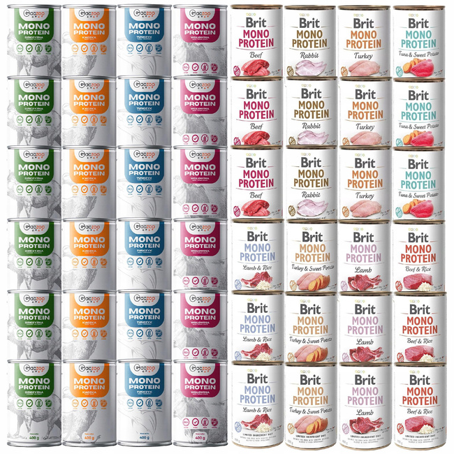 BRIT Gaczoo MONO PROTEIN monobiałkowa karma mokra psa mix smaków 48 x 400g