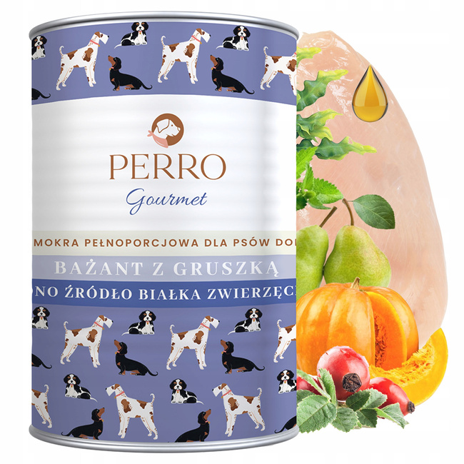 Perro Gourmet Monobiałkowa Karma Mokra Bażant z Gruszką 400g