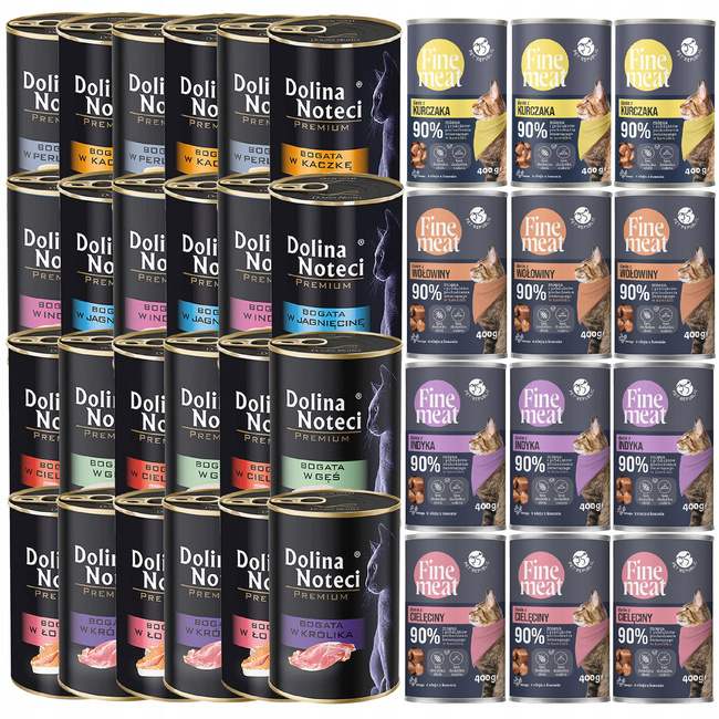 DOLINA NOTECI FINE MEAT Mokra karma dla kota Mix Smaków 36 x 400g