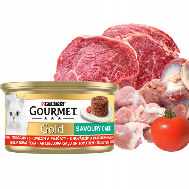 PURINA Gourmet Gold Cake karma mokra dla kota mix smaków 18 x 85g