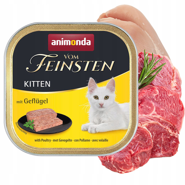 Animonda Vom Feinsten Kitten mokra karma dla kociąt 32 x 100g mix