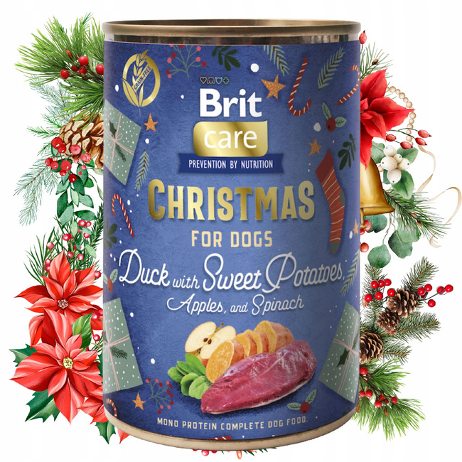 BRIT CHRISTMAS Mono Protein mokra karma dla psa mix smaków 8 x 400g