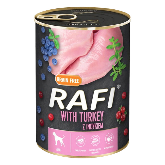 DOLINA NOTECI RAFI Karma mokra dla psa Indyk 400g Bezzbożowa