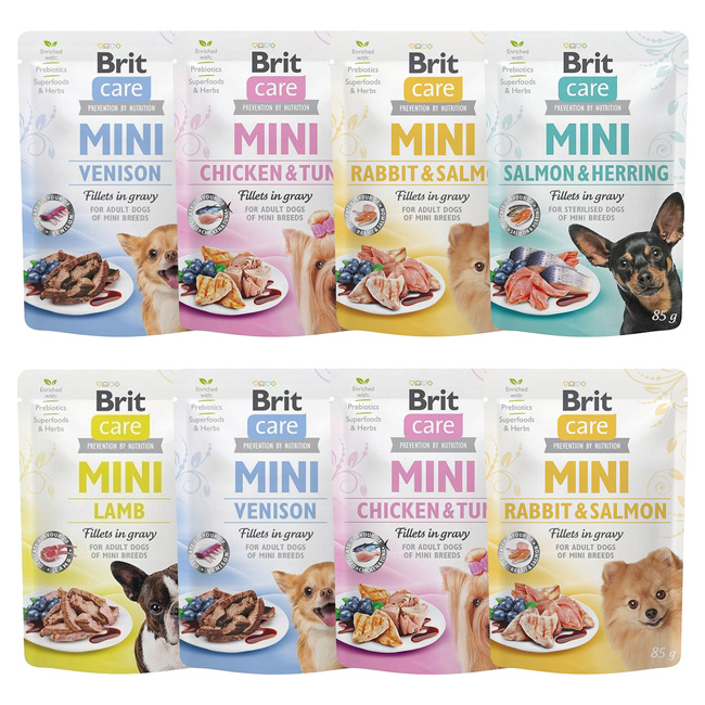 BRIT CARE Mini mokra karma dla psa mix smaków 8 x 85g