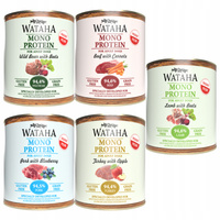 WATAHA Mono Protein Adult karma mokra dla psa Mix Smaków 5 x 800g