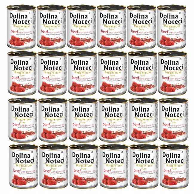 DOLINA NOTECI Premium Pure karma mokra dla psa wołowina z ryżem 24 x 400g
