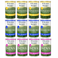 Mokra karma monobiałkowa dla szczeniąt Polana Smaku Junior 12 x 400g  mix smaków