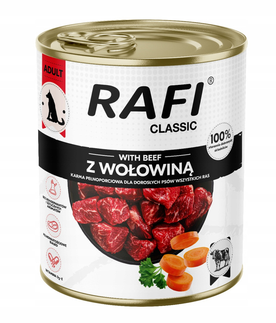 Dolina Noteci Rafi Classic karma mokra dla psa Wołowina 12 x 800g