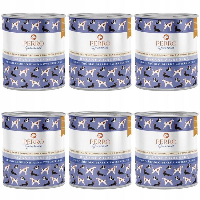 Perro Gourmet Monobiałkowa Karma Mokra Bażant z Gruszką 6 x 800g dla Psa