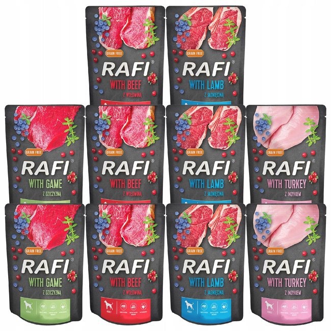 RAFI Dolina Noteci 10 x 300g mokra karma dla psa mix smaków