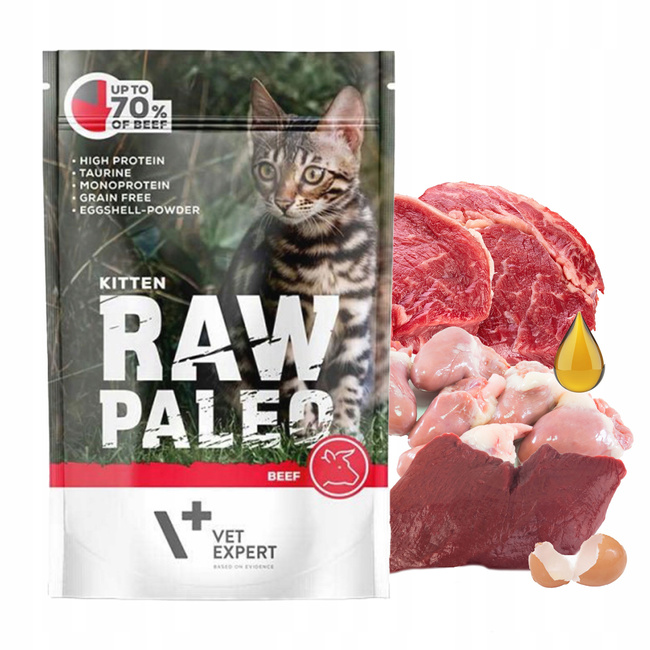RAW PALEO Karma mokra dla kociąt mix smaków 18 x 100g Bezzbożowa