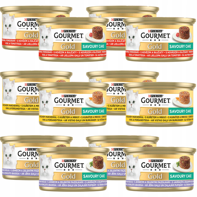 PURINA Gourmet Gold Cake karma mokra dla kota mix smaków 12 x 85g