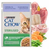 PURINA CAT CHOW STERILISED mokra karma kota sos Jagnięcina z Fasolką 85g