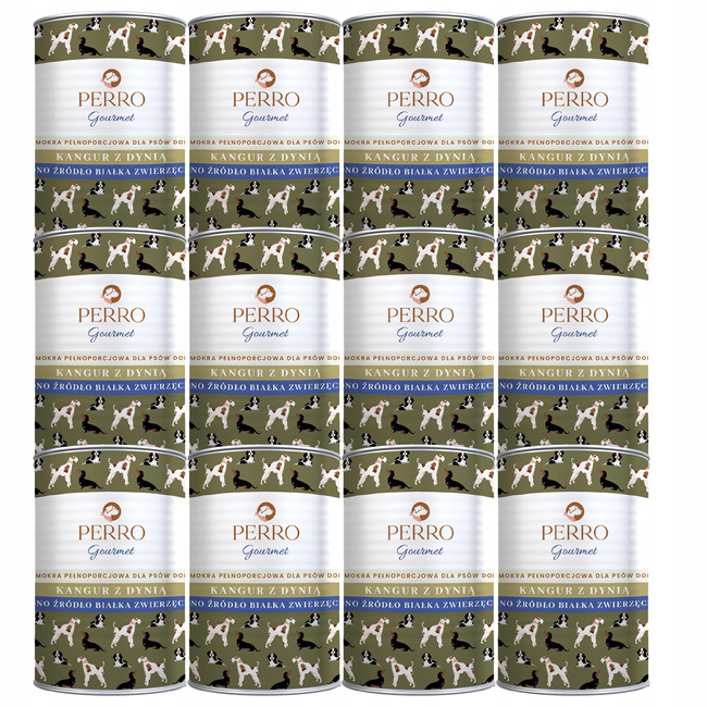 PERRO Gourmet Karma mokra dla psa Kangur z dynią 12 x 400g