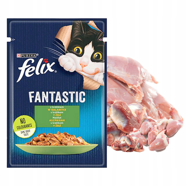 PURINA Felix Fantastic karma mokra dla kota Królik 26 x 85g