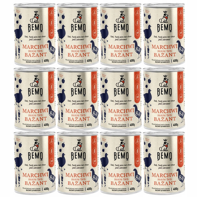 BEMO karma mokra dla psa MARCHWI MNIE TEN BAŻANT 12 x 400g monobiałkowa