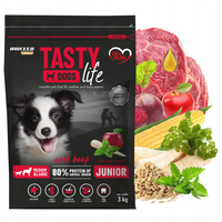 BIOFEED TASTY LIFE JUNIOR Medium Large Wołowina karma dla psa sucha 3 kg