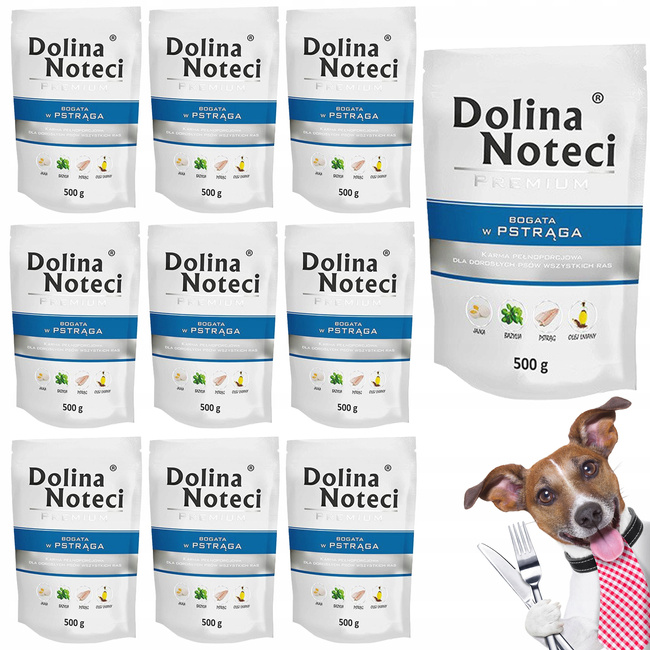 Dolina Noteci Premium mokra karma dla psa 10 x 500g pstrąg
