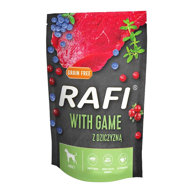 RAFI mokra karma dla psa Dziczyzna 500g saszetka bezzbożowa Dolina Noteci