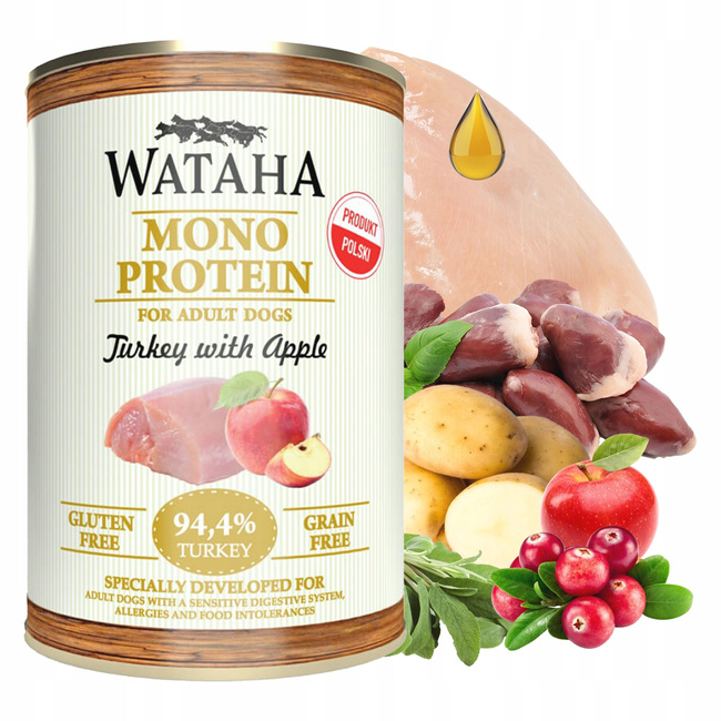 WATAHA GACZOO Mono Protein Adult karma mokra dla psa Mix smaków 36 x 400g