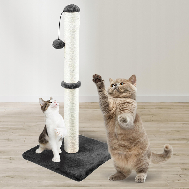 Drapak dla kota Gaczoo słupek z piłeczką ciemny szary 40 x 40 x 72 cm