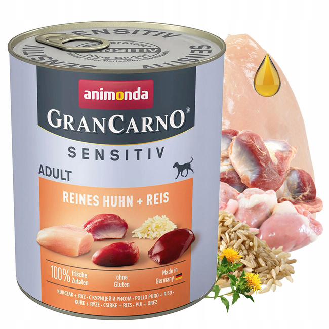 ANIMONDA GranCarno Sensitive karma mokra dla psa Mix Smaków 12 x 800g