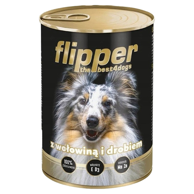 FLIPPER Mokra karma dla psa Dolina Noteci Wołowina Drób 24 x 400g