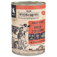 WIEJSKA ZAGRODA Bezzbożowa Karma mokra dla Kociąt Królik Cielęcina 400g