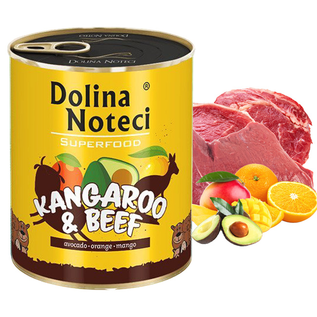 DOLINA NOTECI SUPERFOOD Karma mokra dla psa Kangur 800g Bezzbożowa