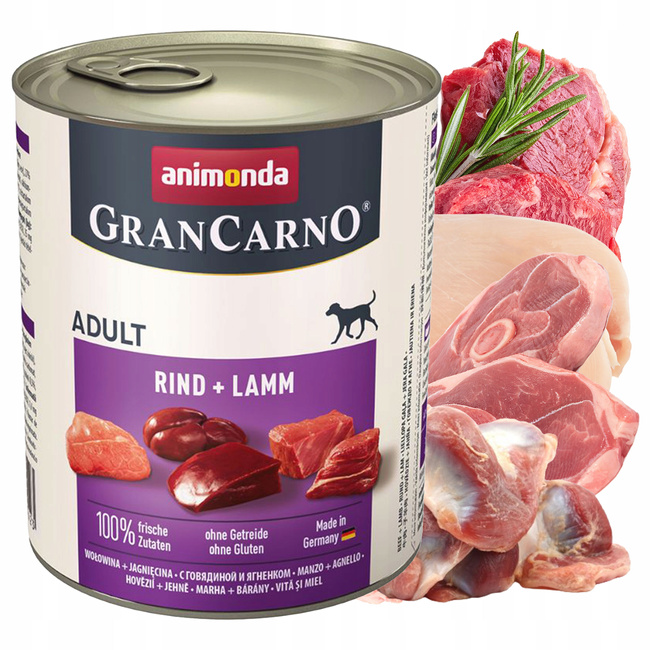 Animonda GranCarno mokra karma dla psa 6 x 800g wołowina jagnięcina