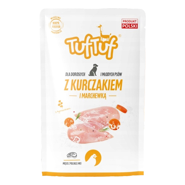 TUF TUF Karma mokra dla psa saszetka Kurczak Marchewka 100g BULT