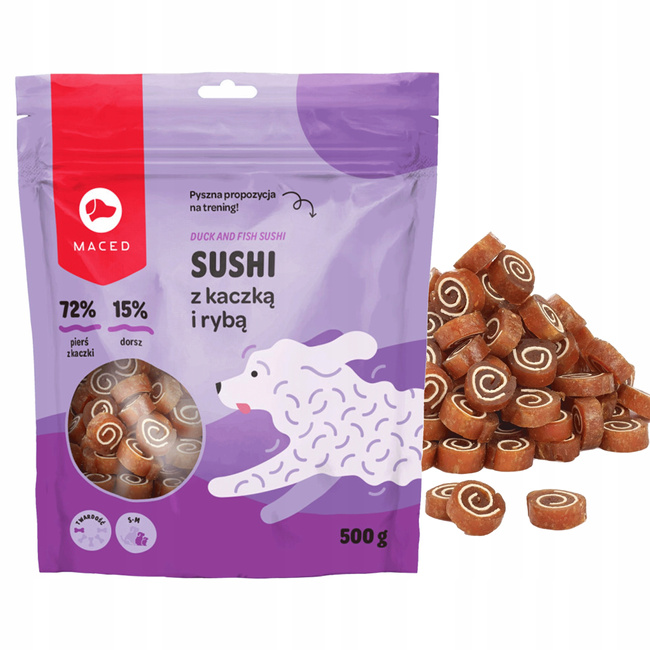 MACED Przysmak dla psa SUSHI z Kaczką i Rybą 500g