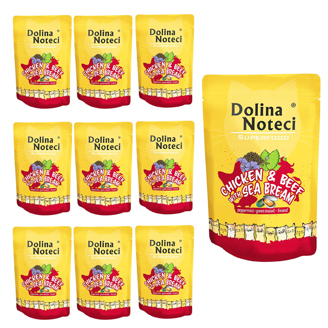 Dolina Noteci Superfood mokra karma dla kota 10 x 85g Kurczak Wołowina