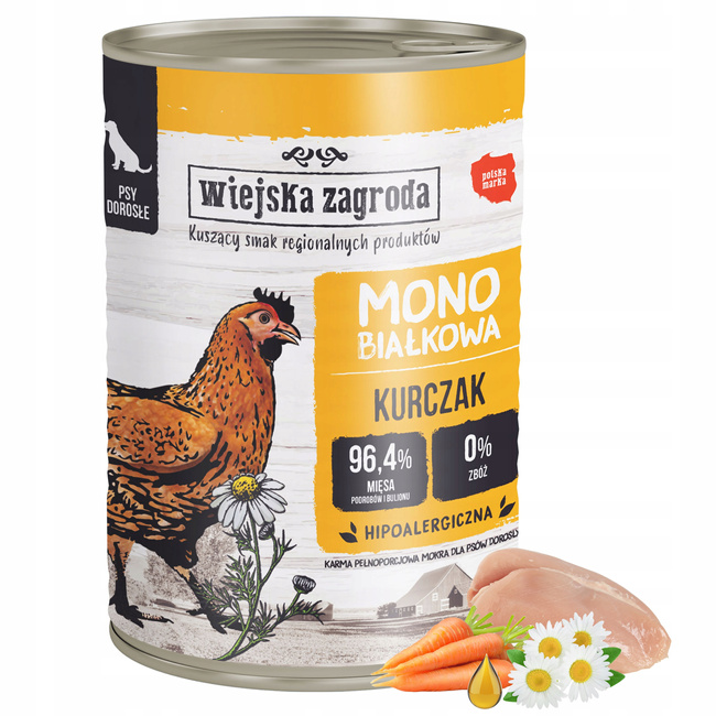 WIEJSKA ZAGRODA Karma mokra dla psa MONO PROTEIN MIX 6x400g