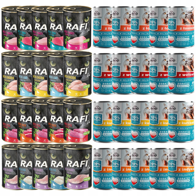 RAFI CAT FRENDI Karma mokra dla kota mix smaków 40 x 400g pełnowartościowa