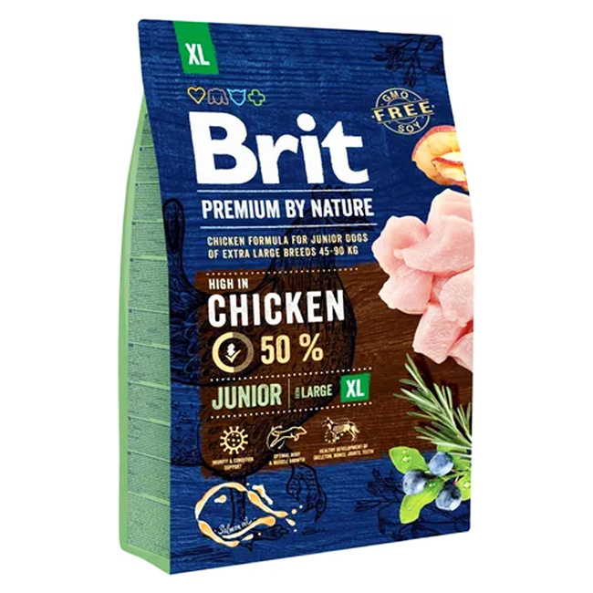 Brit By Nature 3 kg Chicken Junior XL sucha karma dla szczeniąt