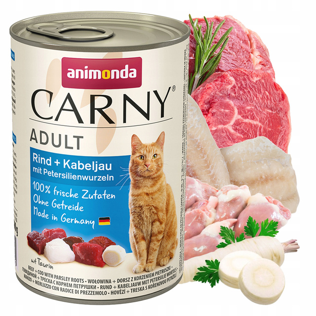 ANIMONDA Carny karma mokra dla kota Wołowina Dorsz z Pietruszką 12 x 400g