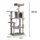 Drapak dla kota Gaczoo duży wieża legowisko jasny szary 55 x 45 x 143 cm