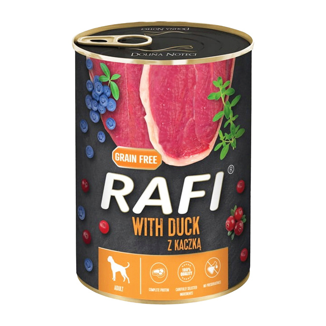 DOLINA NOTECI RAFI Karma mokra dla psa Kaczka 400g Bezzbożowa