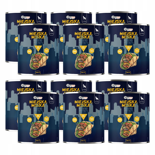 Gaczoo Miejska Miska bez zbóż karma mokra dla psa Kebab Jagnięcy 12 x 800g