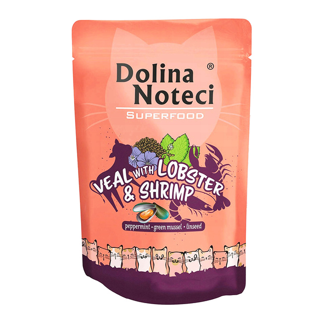 Dolina Noteci Superfood mokra karma dla kota 85g Cielęcina Homar