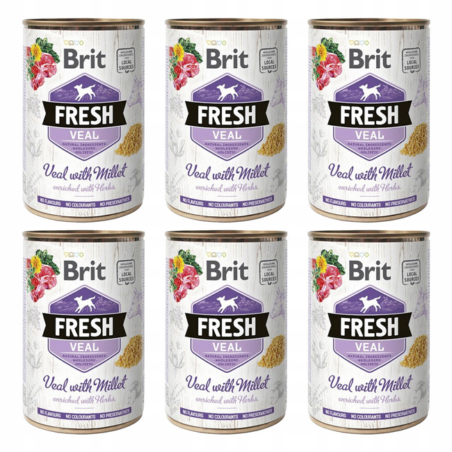 BRIT FRESH Karma mokra dla psa Cielęcina 6 x 400g