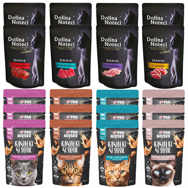 PAN MIĘSKO DOLINA NOTECI Mokra karma dla kota Mix Smaków 20 x 85g bez zbóż