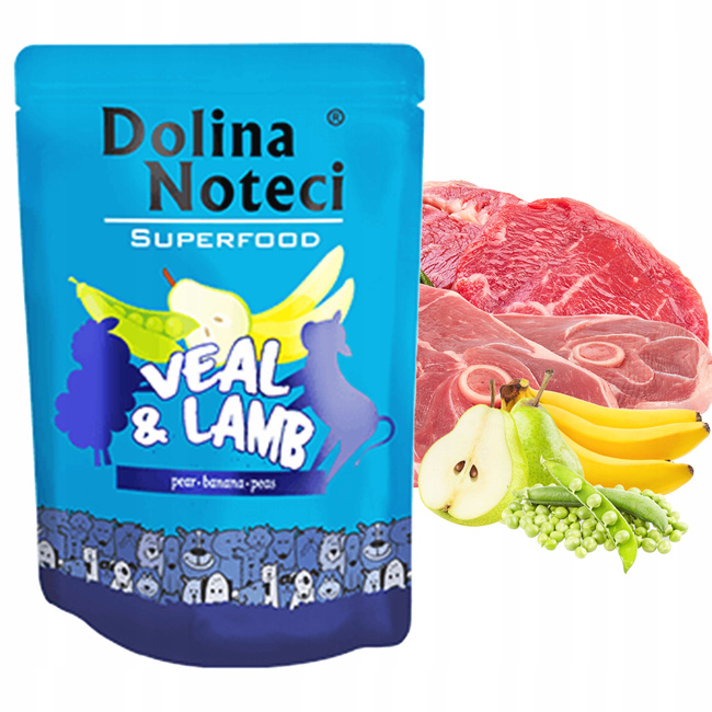 DOLINA NOTECI Superfood mokra karma dla psa Jagnięcina Cielęcina 300g Bezzbożowa