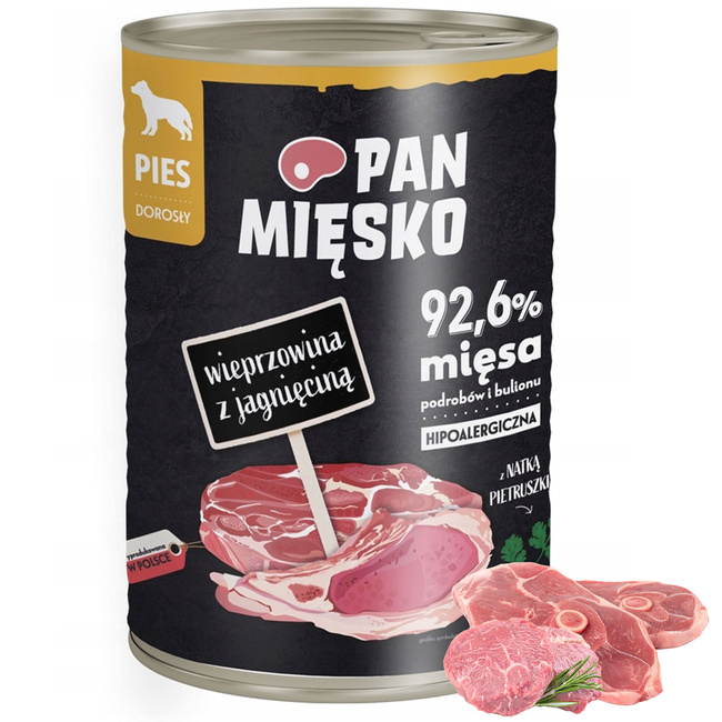 Pan Mięsko Karma mokra dla psa Jagnięcina 400g