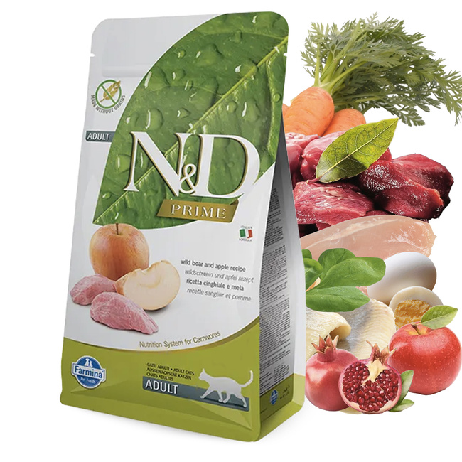 FARMINA N&D Prime zdrowa karma sucha dla kota Dziczyzna Jabłko 300g