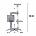 Drapak dla kota Gaczoo duży wieża legowisko jasny szary 40 x 40 x 116 cm