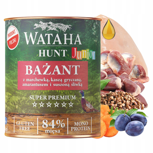 WATAHA HUNT Junior karma mokra dla szczeniąt Mix smaków 15 x 800g
